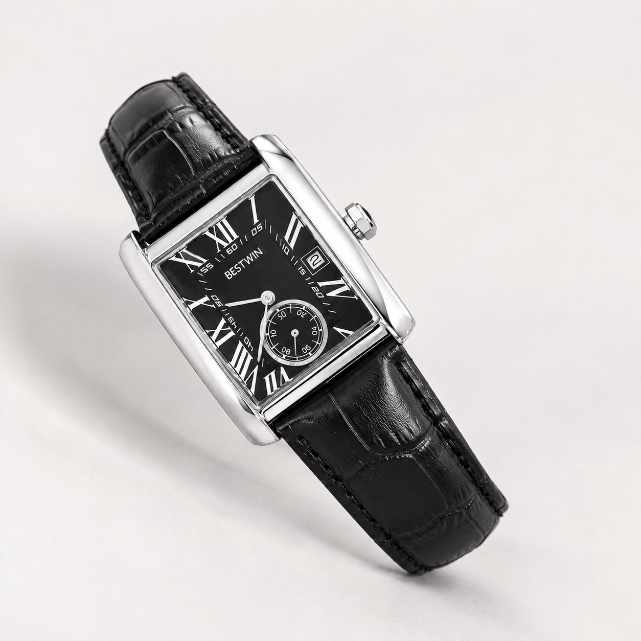 Bestwin Classic – Black Dial Leather Strap